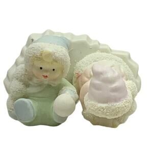 Snow Babies Porcelain Figurines Playing In Snow Winter Wonders Vintage